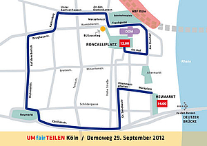 Demoroute in Köln