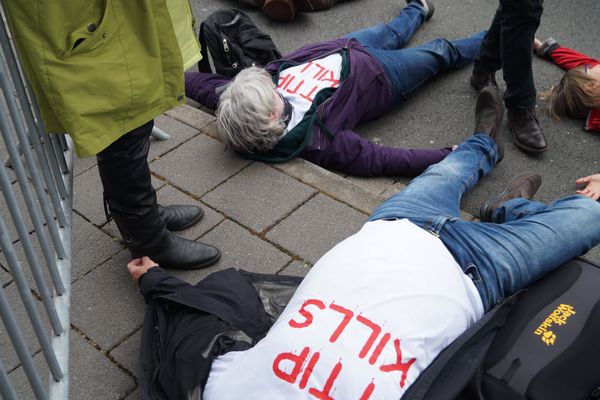 Flashmob 25.4. in Hannover "TTIP kills"